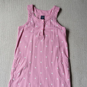 Gap Baby Pink Polka Dot Sleeveless Shirt Dress 4T